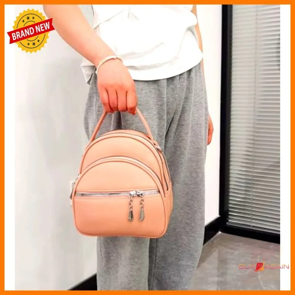 Convertible Leather Backpack Purse Small Crossbody Handbag Adjustable Strap